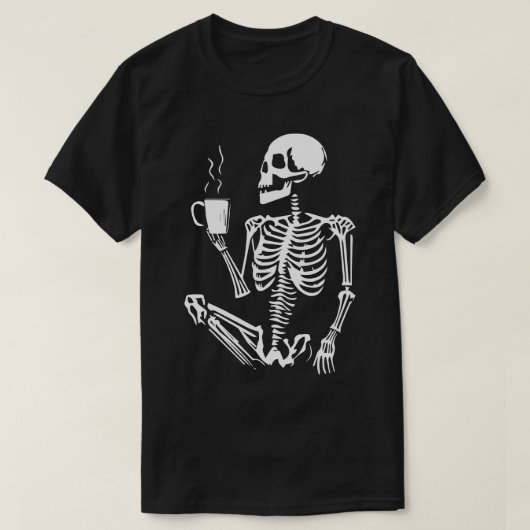 Skelet koffie 1 t-shirt (Design voorkant)