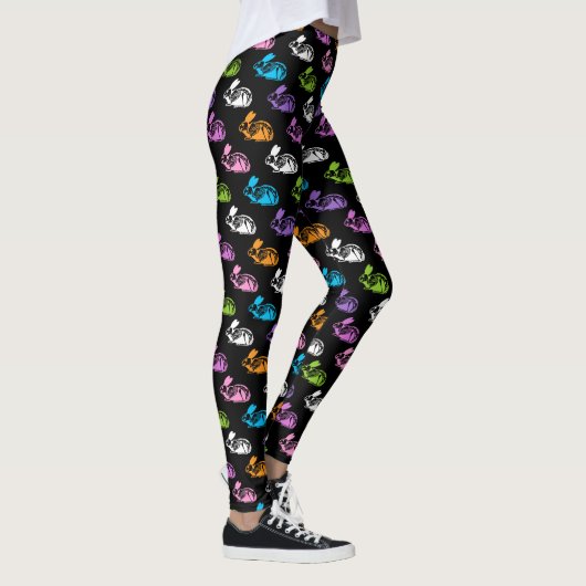 Skelet Konijnenpatroon Leggings (Rechts)