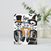Skelet Koppel Halloween Feestdagenkaart (Staand voorkant)