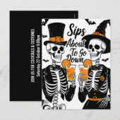 Skelet Koppel Halloween Feestdagenkaart (Voorkant / Achterkant)