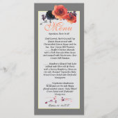 skelet koppel met herfst bloemengrijs menu (Voorkant)