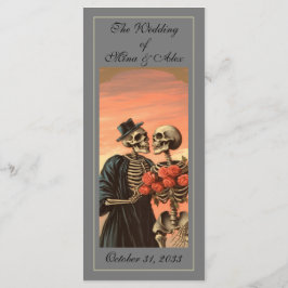  skelet koppel met herfst bloemengrijs menu