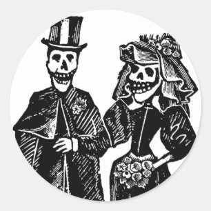 Skelet Koppel - Zegels/Stickers #1 Ronde Sticker