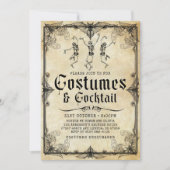 skelet kostuums & Cocktail Halloween Kaart (Voorkant)