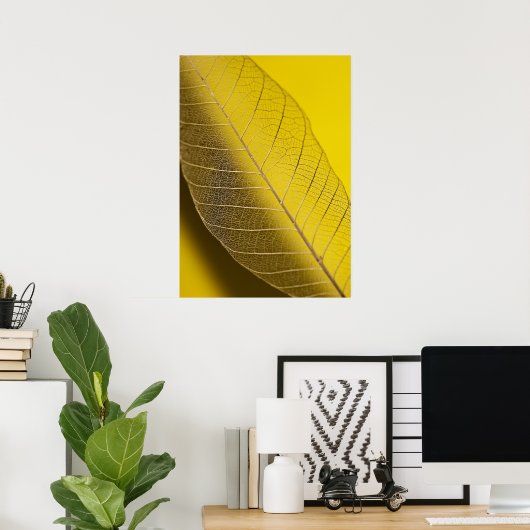 Skelet Leaf Yellow Poster (Thuiskantoor)