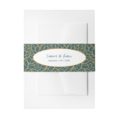 Skelet Leaves Aztec Gold Color & Police Blue Uitnodigingen Wikkel (Voorkant Voorbeeld)