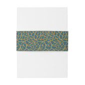 Skelet Leaves Aztec Gold Color & Police Blue Uitnodigingen Wikkel (Achterkant Voorbeeld)