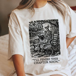 Skelet leest 'Ik maak dit hoofdstuk binnenkort af' Tri-Blend Shirt