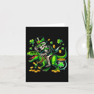Skelet Leprechaun Skelet rijdt Trex St. Patrick Kaart