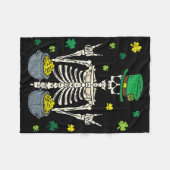 Skelet Leprechaun St. Patrick's Dag Klaver Kruidna Fleece Deken (Voorkant (Horizontaal))