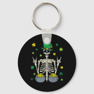 Skelet Leprechaun St. Patrick's Day Klaver Klaver Sleutelhanger