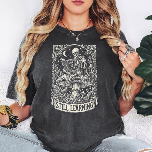 Skelet Leren Te Leven Vintage Gotische Vormgeving T-shirt