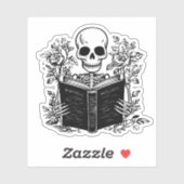 Skelet lezen boek donkere romance sticker (Vel)