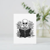 Skelet lezen romance boek briefkaart (Staand voorkant)