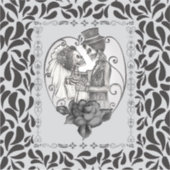 Skelet Liefde Paar Huwelijk Dans Bruiloft Sticker (Voorkant)