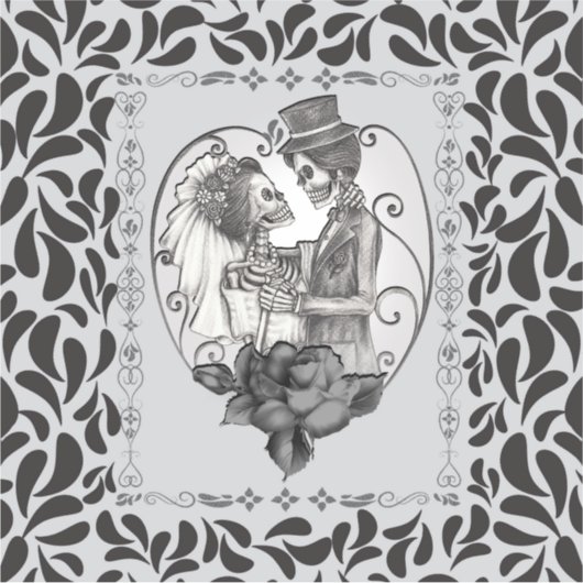 Skelet Liefde Paar Huwelijk Dans Bruiloft Sticker (Voorkant)