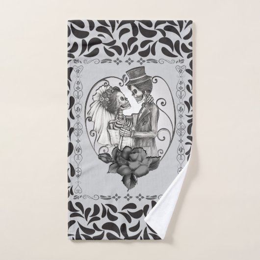 Skelet Liefdes Koppel Huwelijksdans Bad Handdoek (Handdoek)