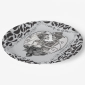 Skelet Liefdes Koppel Huwelijksdans Gotische Trouw Papieren Bordje (Gekanteld)