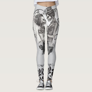 Skelet Liefdes Koppel Huwelijksdans Leggings