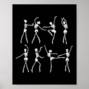 Skelet Llerinas Llet Dance Schattige Halloween Kos Poster