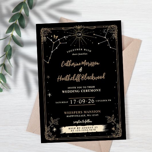 Skelet Love Stars | Tarot bruiloft uitnodiging