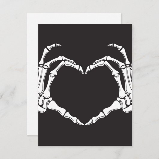 Skelet Making a Heart Feestdagenkaart (Voorkant / Achterkant)