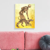 skelet man en hond menselijke anatomie kunst canvas afdruk (Insitu (Woonkamer))