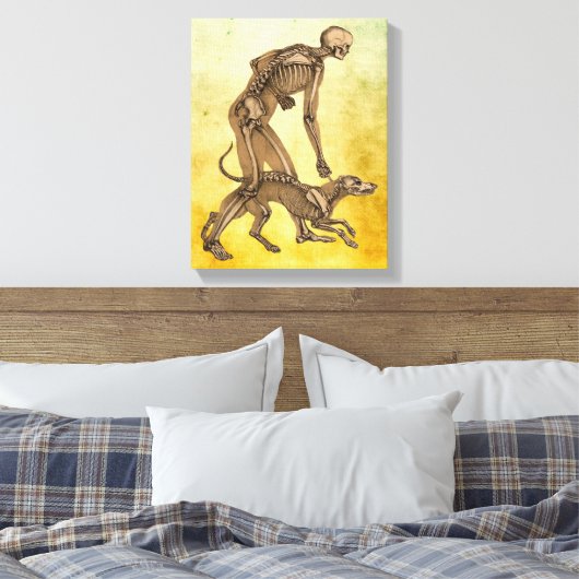 skelet man en hond menselijke anatomie kunst canvas afdruk (Insitu (Slaapkamer))