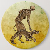 skelet man en hond menselijke anatomie kunst , maa ronde button 6,0 cm (Voorkant)