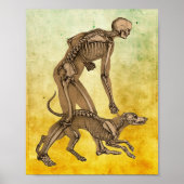 skelet man en hond menselijke anatomie kunst poster (Voorkant)