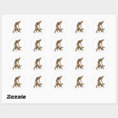 skelet man en hond menselijke anatomie kunst ronde sticker (Vel)