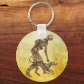 skelet man en hond menselijke anatomie kunst sleutelhanger (Voorkant)