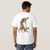 skelet man en hond menselijke anatomie kunst t-shirt (Achterkant volledig)