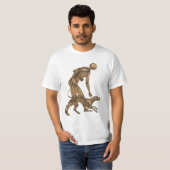 skelet man en hond menselijke anatomie kunst t-shirt (Voorkant volledig)