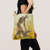 skelet man en hond menselijke anatomie kunst tote bag (Dichtbij)