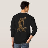 skelet man met menselijke anatomie van honden t-shirt (Achterkant volledig)