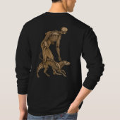 skelet man met menselijke anatomie van honden t-shirt (Achterkant)