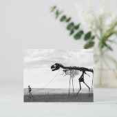 Skelet man wandelend skelet dinosaurus, SD Briefkaart (Staand voorkant)