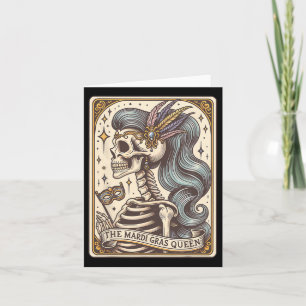 Skelet Mardi Gras Queen Tarot Kaart Vet Dinsdag C