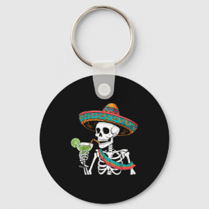 Skelet margarita cinco de mayo sleutelhanger