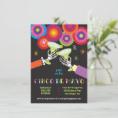 Skelet Margarita Toast Cinco De Mayo Feestje Kaart (Staand voorkant)