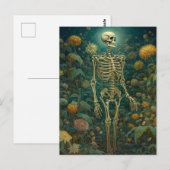 Skelet Met Bloemen Briefkaart (Voorkant / Achterkant)