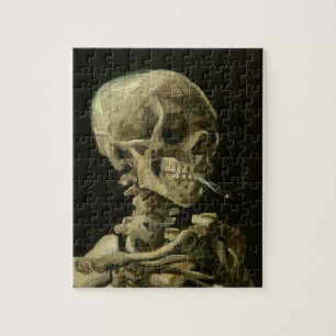 Skelet met brandende sigaret legpuzzel