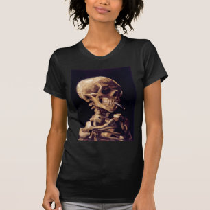 Skelet met brandende sigaret t-shirt