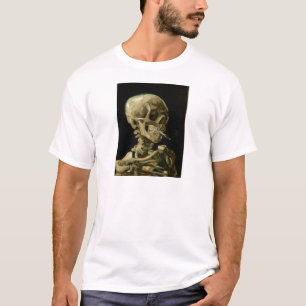 Skelet met brandende sigaret t-shirt