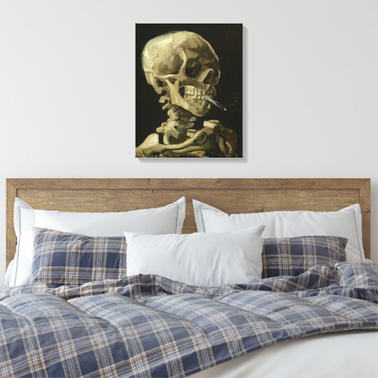 Skelet met brandende sigaret | Vincent van Gogh Canvas Afdruk (Insitu (Slaapkamer))
