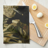 Skelet met brandende sigaret | Vincent van Gogh Theedoek (Quarter Fold)