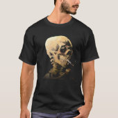 Skelet met brandende sigaretten - Van Gogh T-shirt (Voorkant)