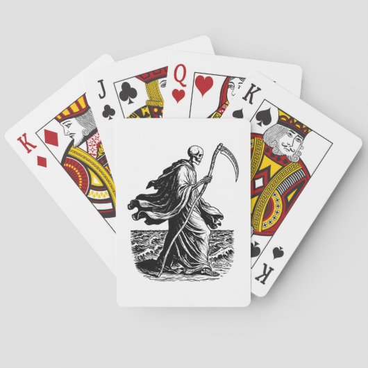 skelet met de zeis aan zee pokerkaarten (Achterkant)