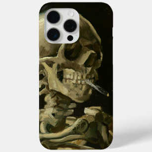 Skelet met een brandende sigaret   Van Gogh iPhone 15 Pro Max Hoesje